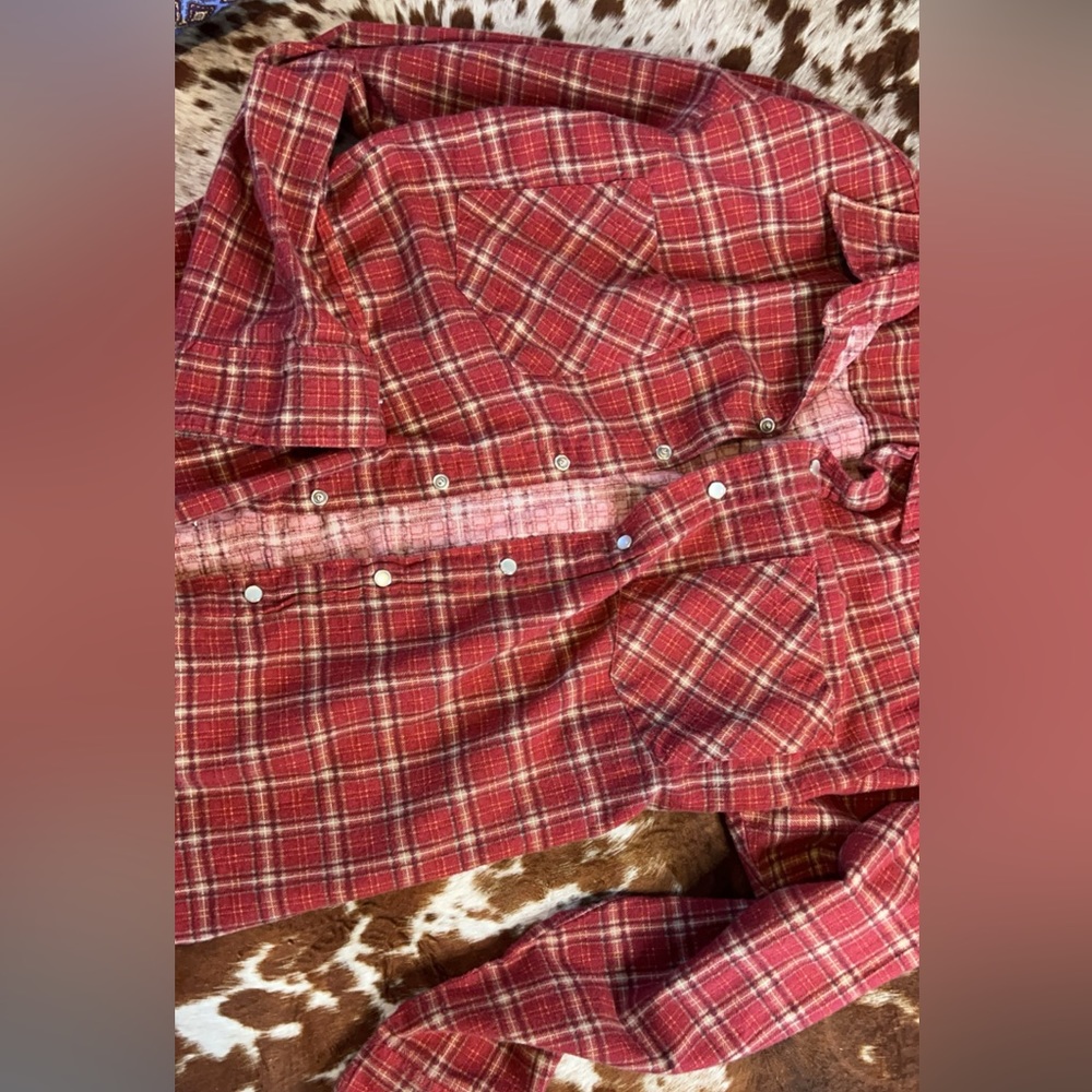 Pearl snap flannel